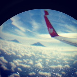 Merapi-Merbabu menyembul di balik awan