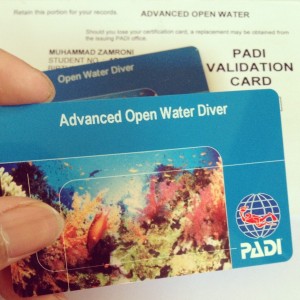 kartu PADI Advanced Open Water