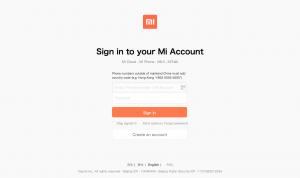 halaman depan Mi Account halaman depan Mi Account