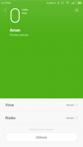 hasil pemindaian virus