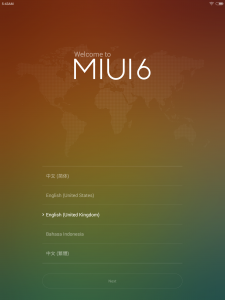MIUI 6: pilih bahasa MIUI 6: pilih bahasa
