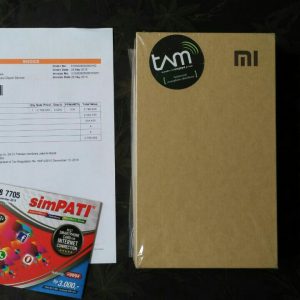 kemasan Xiaomi Mi 4i, bukti pembelian, kartu perdana kemasan Xiaomi Mi 4i, bukti pembelian, kartu perdana