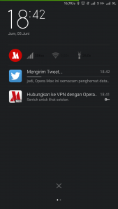 menu notifikasi Opera Max menu notifikasi Opera Max