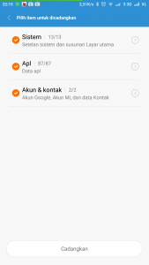 menu Cadangan dan Setel Ulang menu Cadangan dan Setel Ulang