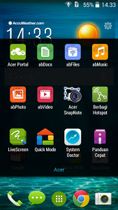 menu Acer Liquid Z520