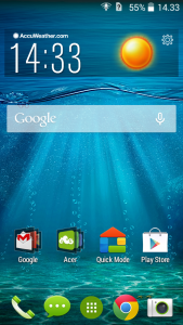 tampilan layar kunci Acer Liquid Z520