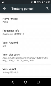 tentang ponsel Acer Liquid Z220