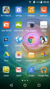 tampilan menu Acer Liquid Z320