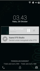 menu pengaturan DTS Studio Sound