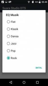 pengaturan ekualiser DTS Studio Sound Acer Liquid Z320