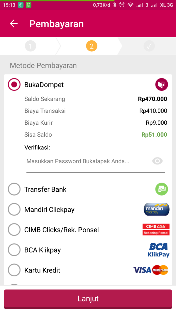 pilih pembayaran BukaDompet