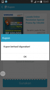berhasil menggunakan kupon berhasil menggunakan kupon