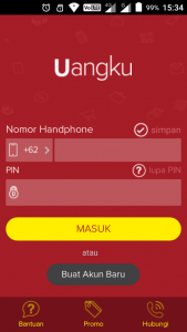 masuk aplikasi Uangku