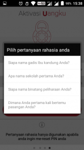 pilih pertanyaan rahasia