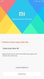 masuk ke akun Mi masuk ke akun Mi