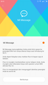 aktifkan Mi Message aktifkan Mi Message