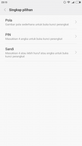 pilih mode penguncian pilih mode penguncian