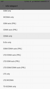 pilih jaringan CDMA Only pilih jaringan CDMA Only
