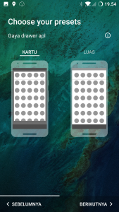 memilih tampilan drawer Nova Launcher