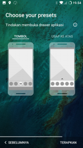 memilih tombol drawer Nova Launcher