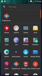 tampilan drawer Nova Launcher