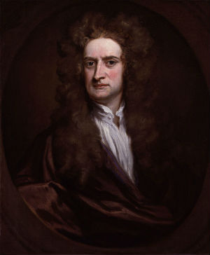 foto lukisan Sir Isaac Newton oleh Sir Gottfried Kneller