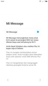 mengaktifkan Mi Message