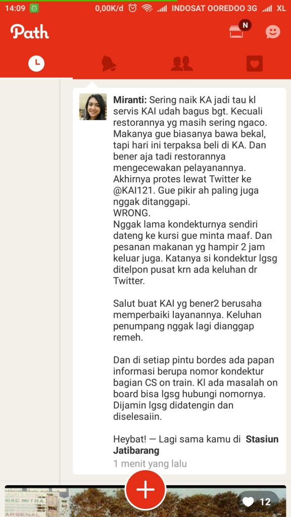 keluhan layanan terhadap PT KAI ditanggapi