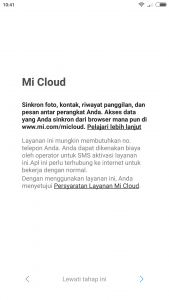 memulihkan cadangan dari Mi Cloud