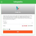 Membeli Voucher Google Play di Tokopedia