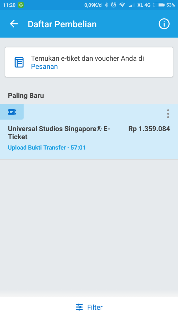 pembelian e-voucher Universal Studios Singapore