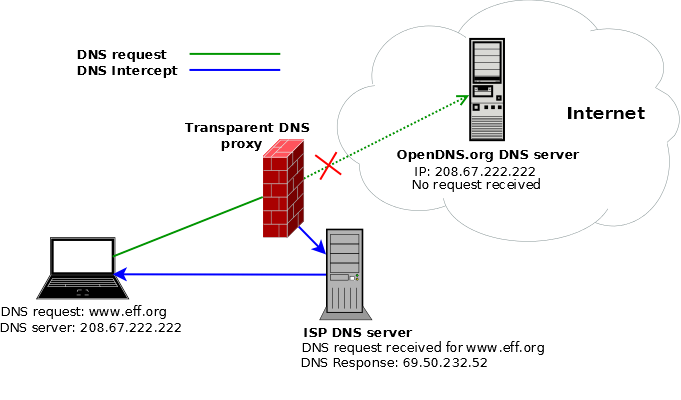 cara kerja proxy DNS transparan, gambar dari dnsleaktest.net