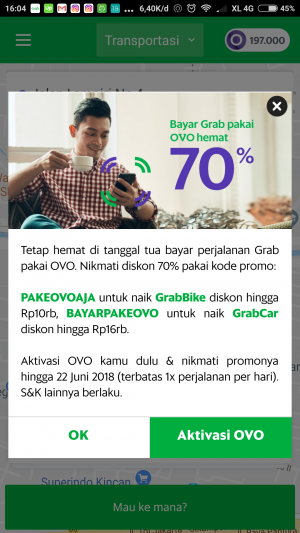 aplikasi Grab menggunakan OVO