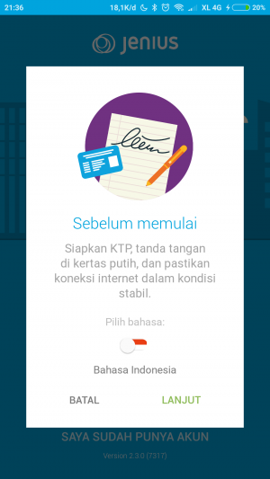 yang harus disiapkan sebelum mendaftar Jenius
