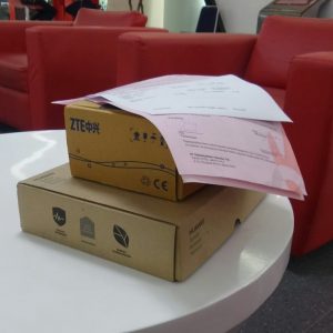 perangkat berupa modem dan STB dikembalikan ke petugas