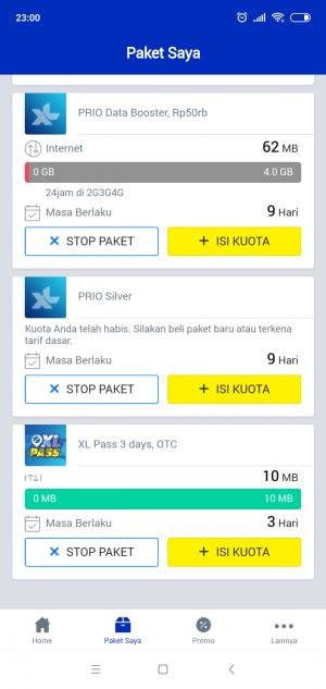 XL Pass 3 hari aktif