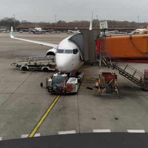 pesawat Transavia di Bandara Tegel