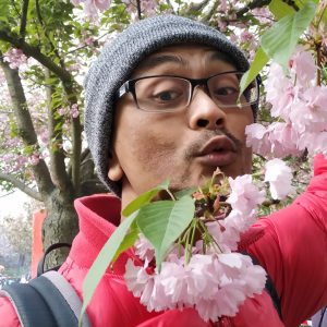 berpose di antara bunga ceri sakura berpose di antara bunga ceri sakura