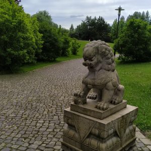 patung singa di Chinesischer Garten patung singa di Chinesischer Garten