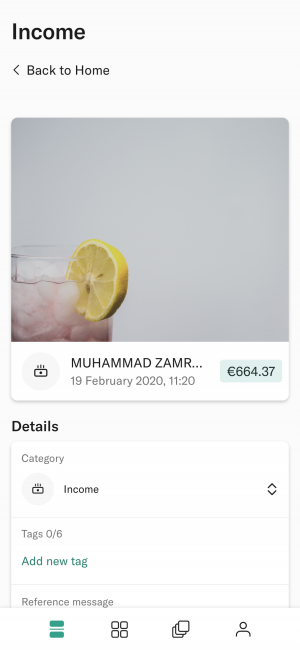uang masuk ke rekening N26
