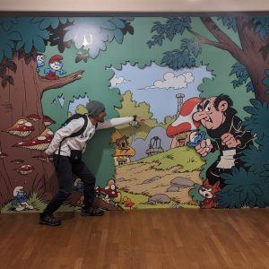 di ruang pamer Smurf, Museum Komik Strip