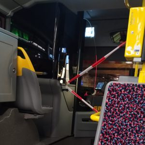 pembatas di dalam bus di Berlin