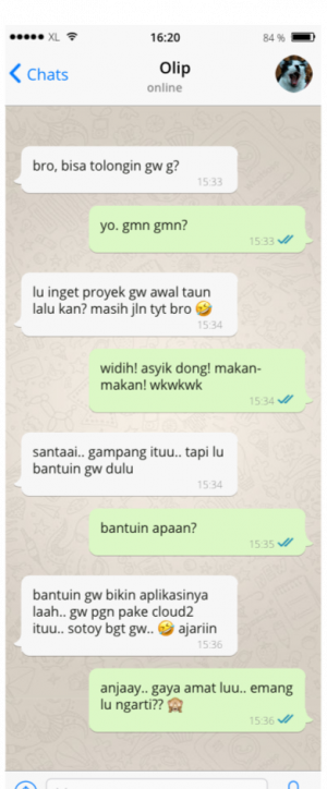 dialog percakapan di WA