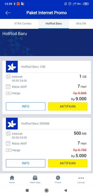 pilihan paket XL HotRod Baru