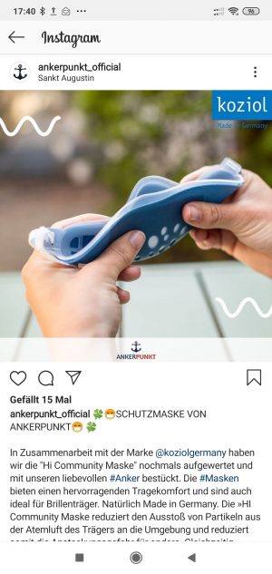 postingan Instagram tentang masker Koziol