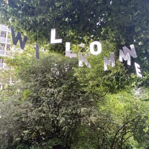 gantungan huruf di depan Buchstabenmuseum
