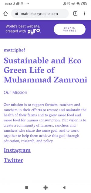 tampilan website hasil dari Zyro