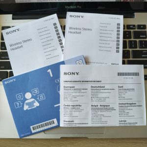 buku panduan dan garansi Sony WH-CH510