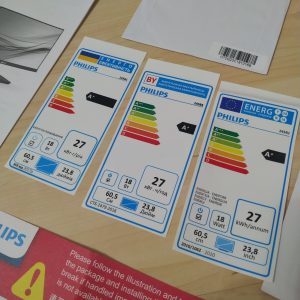 sticker label efisinesi pada monitor Philips 245B1/00