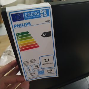 label kelas efisiensi A+ untuk monitor Philips 245B1/00